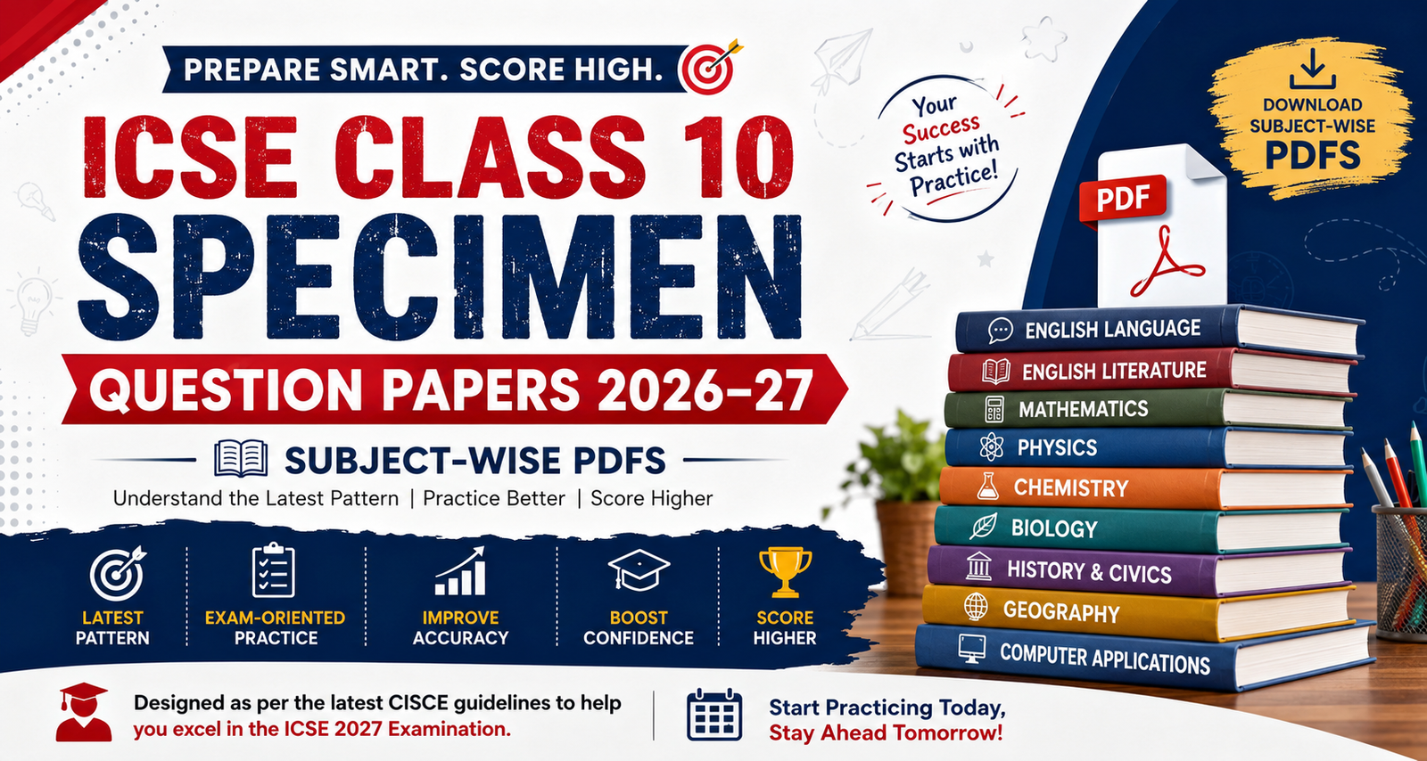ICSE Class 10 Specimen Question Papers 2026–27 – Subject-Wise PDFs